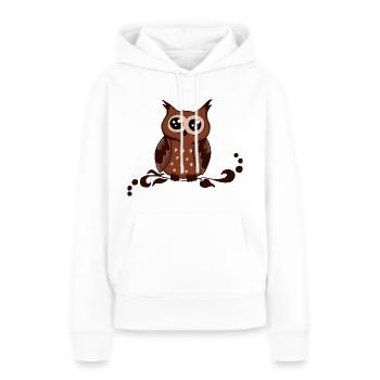 alles Eule braun - Frauen Premium Bio Hoodie - Weiß - Vorne - Julia (174cm)