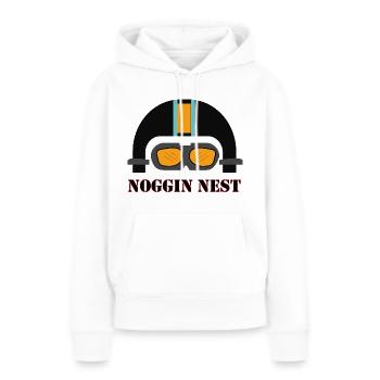 Motorradhelm,"Noggin Nest" - Frauen Premium Bio Hoodie - Weiß - Vorne - Julia (174cm)