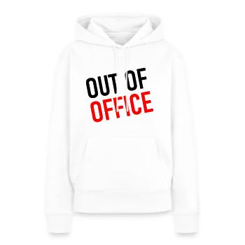 out of office - Not in the office - ausserhaus - Women’s Premium Organic Hoodie - white - Front - Julia (174cm)