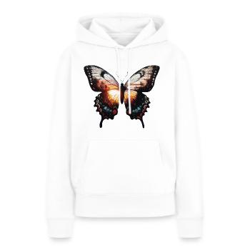 Schmetterling Sonnenuntergang in der Natur - Frauen Premium Bio Hoodie - Weiß - Vorne - Julia (174cm)