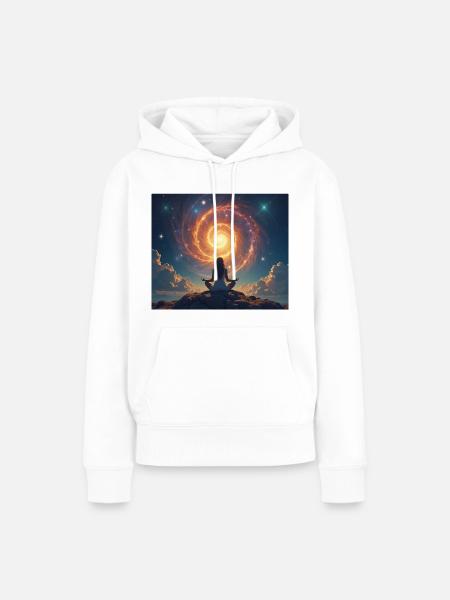Kosmische Meditation - Frauen Premium Bio Hoodie - Weiß