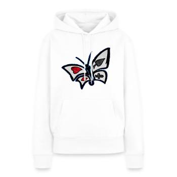Papillon du Pays des Merveilles Cosmique - Sweat à capuche Premium bio Femme - blanc - Devant - Julia (174cm)