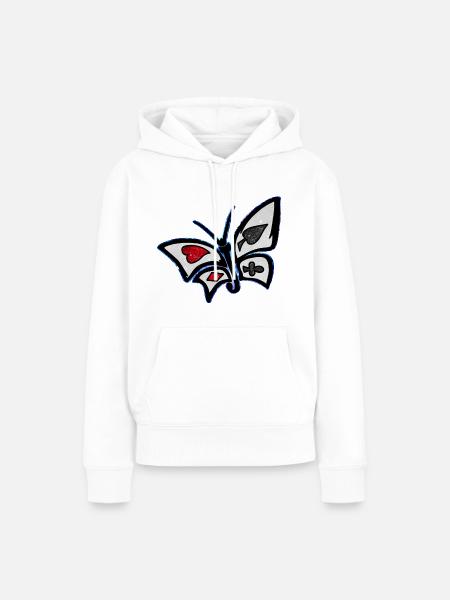 Kosmischer Wunderland-Schmetterling - Frauen Premium Bio Hoodie - Weiß
