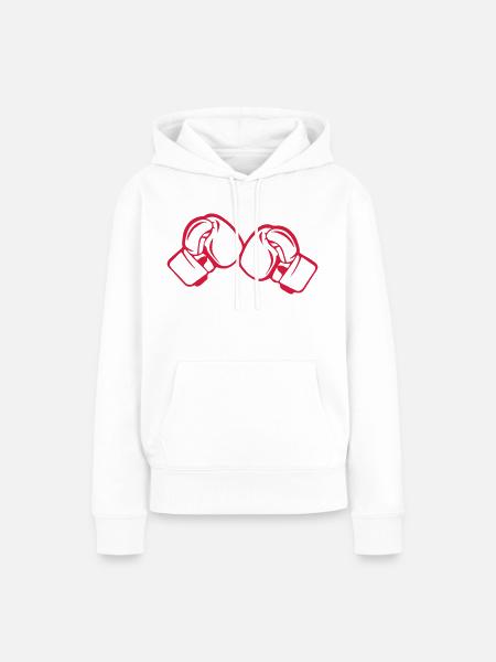 Boxhandschuh 16 - Frauen Premium Bio Hoodie - Weiß