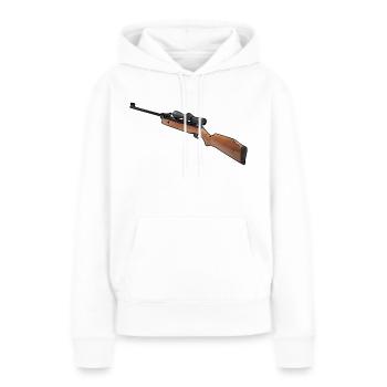 Luftgewehr - Frauen Premium Bio Hoodie - Weiß - Vorne - Julia (174cm)