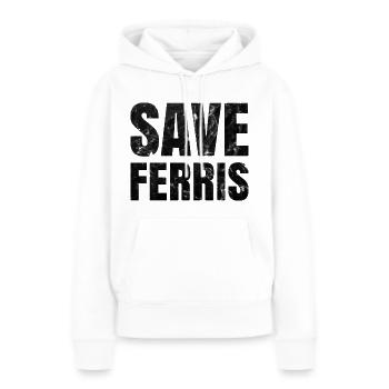 T-shirt Sauvez Ferris en détresse - Sweat à capuche Premium bio Femme - blanc - Devant - Julia (174cm)