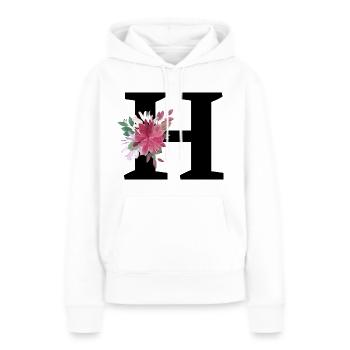Buchstabe h blumig - Frauen Premium Bio Hoodie - Weiß - Vorne - Julia (174cm)