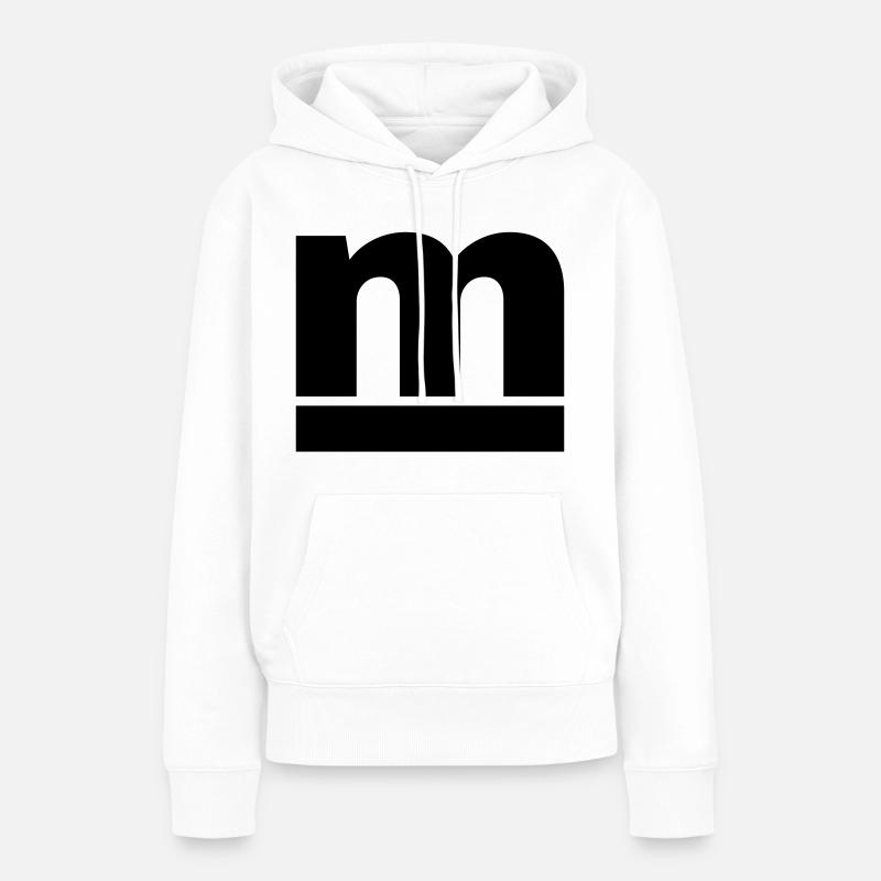 m avec trait de soulignement - Sweat à capuche Premium bio Femme - blanc