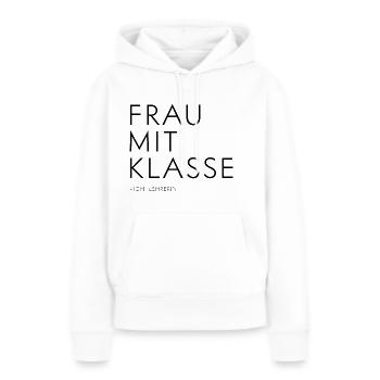 Frau mit Klasse | Lehrerin - Frauen Premium Bio Hoodie - Weiß - Vorne - Julia (174cm)