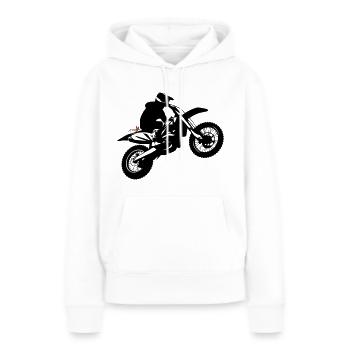 Motocross in der Luft - Frauen Premium Bio Hoodie - Weiß - Vorne - Julia (174cm)