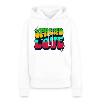 Spread love retro - Frauen Premium Bio Hoodie - Weiß - Vorne - Julia (174cm)
