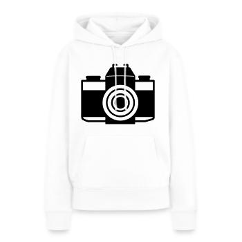 Appareil photo - Sweat à capuche Premium bio Femme - blanc - Devant - Julia (174cm)