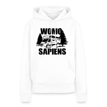 WOMO SAPIENS - Frauen Premium Bio Hoodie - Weiß - Vorne - Julia (174cm)