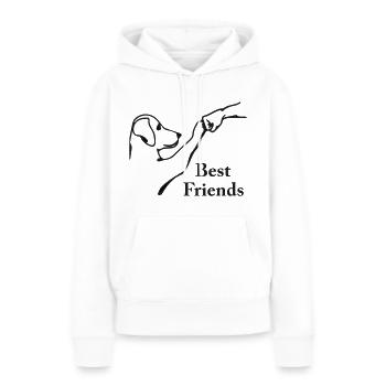 High five Hund - Frauen Premium Bio Hoodie - Weiß - Vorne - Julia (174cm)