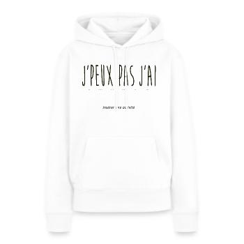 J'peux pas - Sweat à capuche Premium bio Femme - blanc - Devant - Julia (174cm)