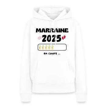 2025 Patron in progress - Frauen Premium Bio Hoodie - Weiß - Vorne - Julia (174cm)