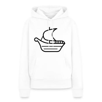 Bateau pirate - Sweat à capuche Premium bio Femme - blanc - Devant - Julia (174cm)