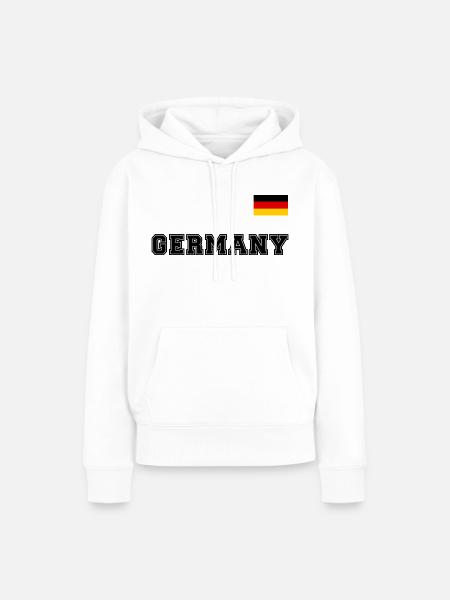 Deutschland Trikot Look – GERMANY mit Flagge Fahne - Frauen Premium Bio Hoodie - Weiß