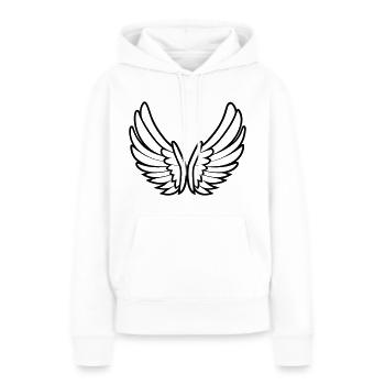 Ailes d'ange - Sweat à capuche Premium bio Femme - blanc - Devant - Julia (174cm)