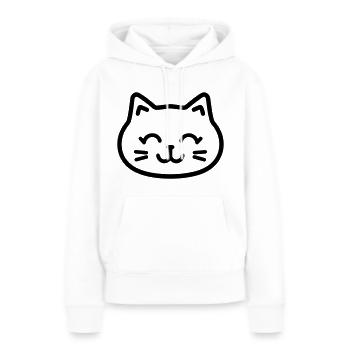 chaton - Sweat à capuche Premium bio Femme - blanc - Devant - Julia (174cm)