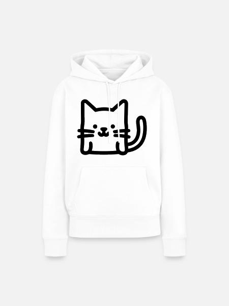 Katze - Frauen Premium Bio Hoodie - Weiß