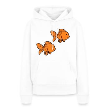 Poisson Poisson Rouge - Sweat à capuche Premium bio Femme - blanc - Devant - Julia (174cm)