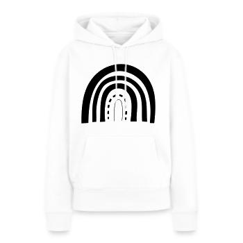 Arc en ciel - Sweat à capuche Premium bio Femme - blanc - Devant - Julia (174cm)