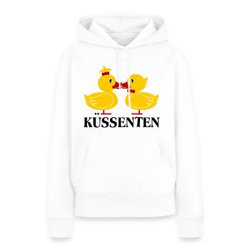 Die KüssEnten (Enten) - Frauen Premium Bio Hoodie - Weiß - Vorne - Julia (174cm)