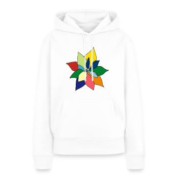 Bunter Blumenstrauß - Frauen Premium Bio Hoodie - Weiß - Vorne - Julia (174cm)