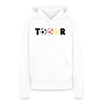 Tooor Deutschland schießt ein Tor im Fußball - Frauen Premium Bio Hoodie - Weiß - Vorne - Julia (174cm)