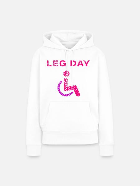 Leg Day Polka Dots - Frauen Premium Bio Hoodie - Weiß