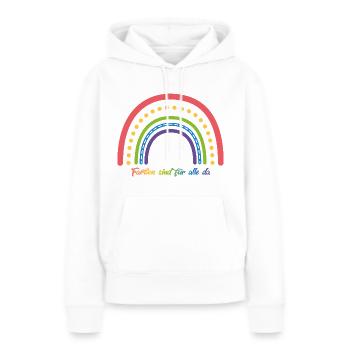 Farben sind für alle da - Frauen Premium Bio Hoodie - Weiß - Vorne - Julia (174cm)