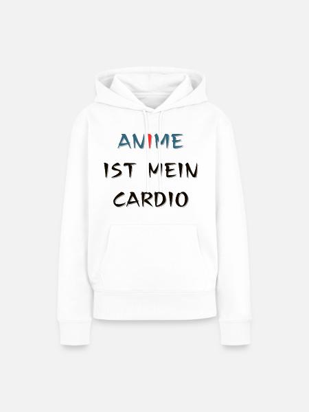 Anime ist mein Cardio, Spruch - Frauen Premium Bio Hoodie - Weiß
