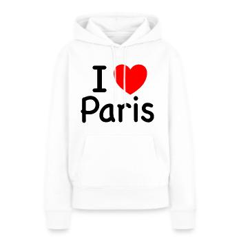 I love Paris - Frauen Premium Bio Hoodie - Weiß - Vorne - Julia (174cm)