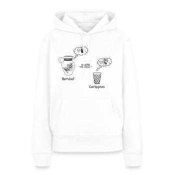 Denkblasen <3 #Bembel #trifft #Schoppe - Frauen Premium Bio Hoodie - Weiß - Vorne - Julia (174cm)