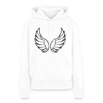 Ailes d'ange - Sweat à capuche Premium bio Femme - blanc - Devant - Julia (174cm)
