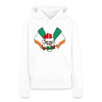 Weihnachten Weihnachtsmann mit Flaggen Irland - Frauen Premium Bio Hoodie - Weiß - Vorne - Julia (174cm)