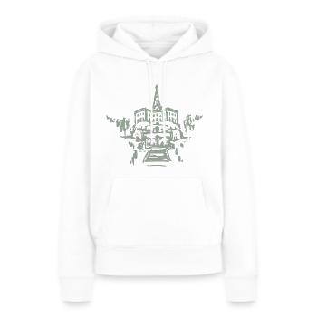 Hercule - Kassel - Sweat à capuche Premium bio Femme - blanc - Devant - Julia (174cm)