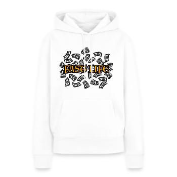 Vie rapide - Sweat à capuche Premium bio Femme - blanc - Devant - Julia (174cm)