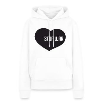 Black Heart - Stop the War - Women’s Premium Organic Hoodie - white - Front - Julia (174cm)