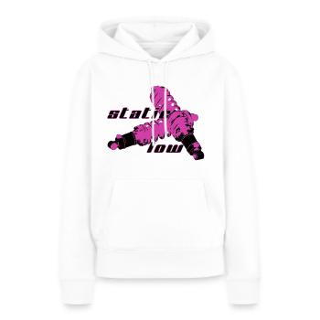 staticlow 2 - Frauen Premium Bio Hoodie - Weiß - Vorne - Julia (174cm)