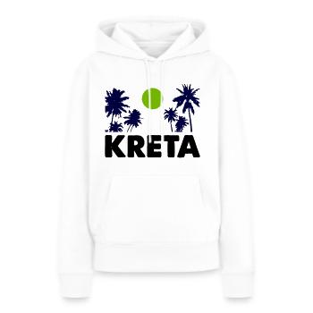 Crète - Sweat à capuche Premium bio Femme - blanc - Devant - Julia (174cm)