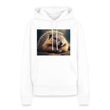 Niedliche Tiere im Winterschlaf – Murmeltier - Frauen Premium Bio Hoodie - Weiß - Vorne - Julia (174cm)