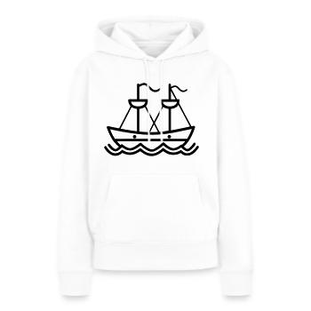 Bateau pirate - Sweat à capuche Premium bio Femme - blanc - Devant - Julia (174cm)