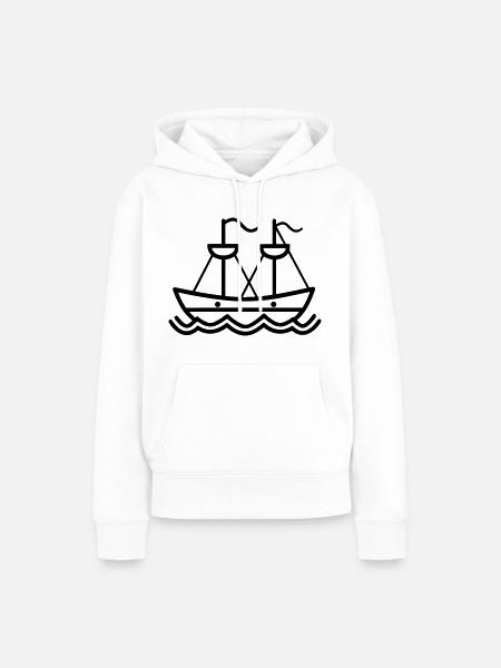 Piratenschiff - Frauen Premium Bio Hoodie - Weiß