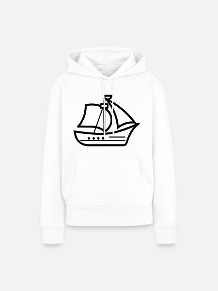 Piratenschiff - Frauen Premium Bio Hoodie - Weiß