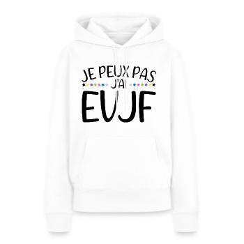 Je peux pas j'ai EVJF Future Mariée Jeune Fille - Sweat à capuche Premium bio Femme - blanc - Devant - Julia (174cm)