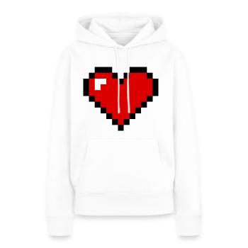 coeur de pixel - Sweat à capuche Premium bio Femme - blanc - Devant - Julia (174cm)