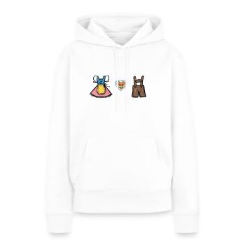 Bayerische Tracht - Frauen Premium Bio Hoodie - Weiß - Vorne - Julia (174cm)