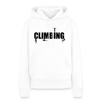Climbing Woman - Sweat à capuche Premium bio Femme - blanc - Devant - Julia (174cm)